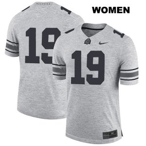 Women's NCAA Ohio State Buckeyes Chris Olave #19 College Stitched No Name Authentic Nike Gray Football Jersey SS20C01NL